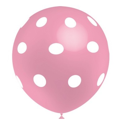 Balões Bolinhas Brancas rosa