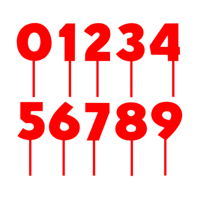 Topo de bolo número Vermelho