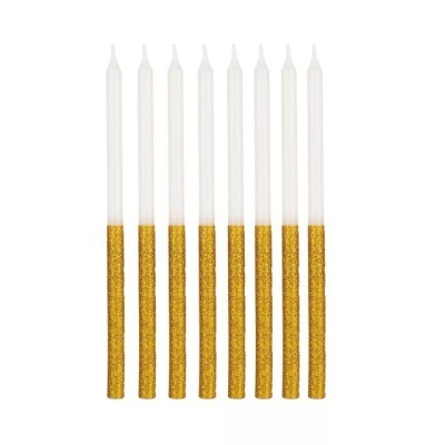 Velas altas glitter ouro