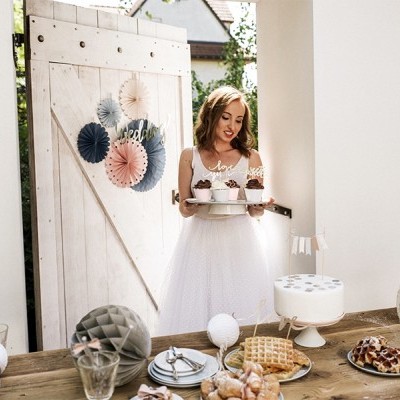 Rosetas mix rosa e cinza x5