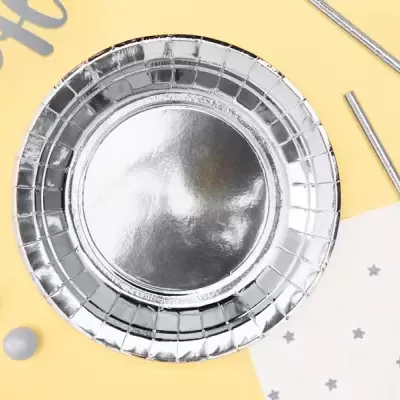 Pratos Prata metálico 18cm