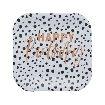 Pratos Happy Birthday dots