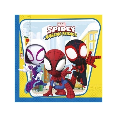 Caixa com personagens Marvel Spidey Amazing Friends coloridos