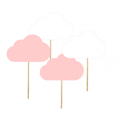 12 Cupcake toppers Nuvens