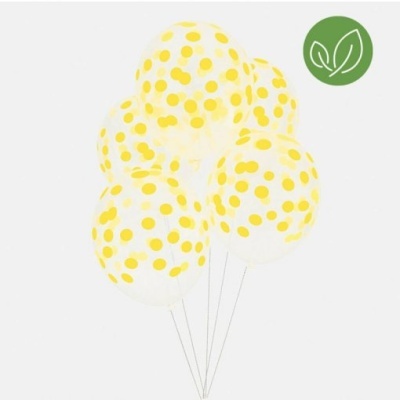 Balão Latex Transparente Bolas Amarelo