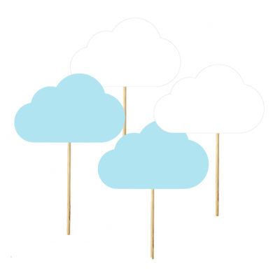 12 Cupcake toppers Nuvens
