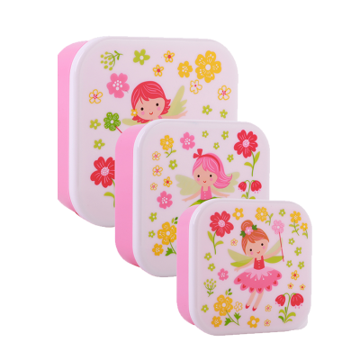Conjunto de 3 Caixas de Lanche Fadas