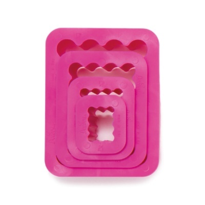 Kit cortadores rectângulo ondulado