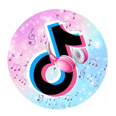 Impressão comestível redonda Tik Tok