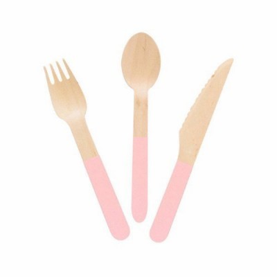 Talheres madeira rosa