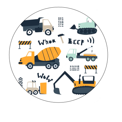 Impressão comestível redonda Carros