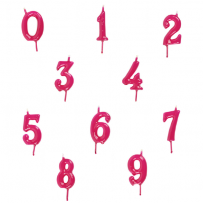 Vela Nº Rosa fushia -6cm