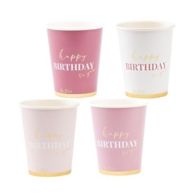 Copos happy birthday rosa