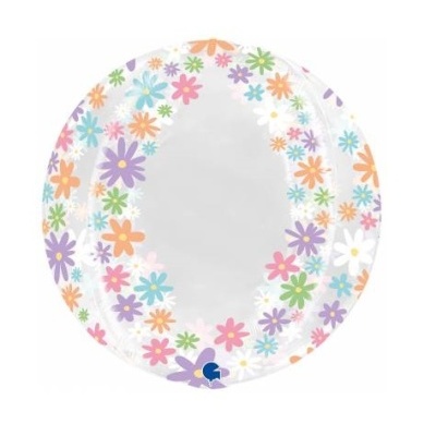 Balão Foil 19" 4D Globo Margaridas Coloridas