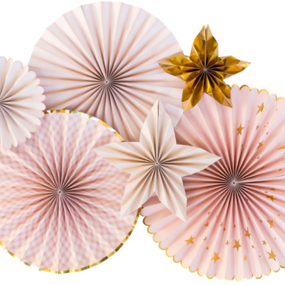 Rosetas Rosa Bébé e Estrelas