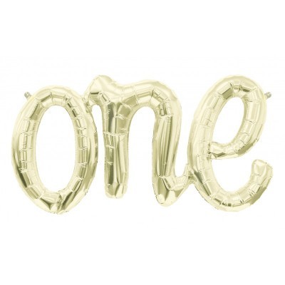 Balão Foil 30" One Script White Gold