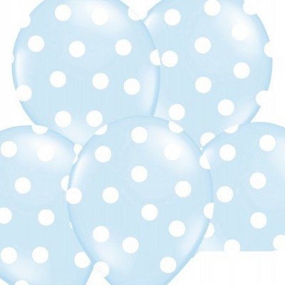 Balão latex azul bolas brancas