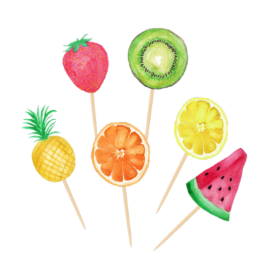 Cupcake toppers Frutas