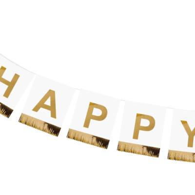 Grinalda 'Happy New Year' Branca