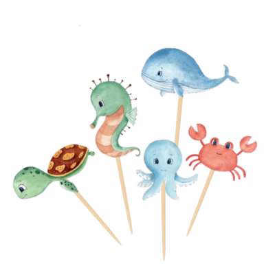 Cupcake toppers Animais do Mar