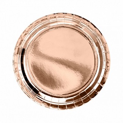 6 Pratos redondos rose gold