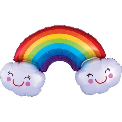 Balão Arco Iris com Nuvem 93cm