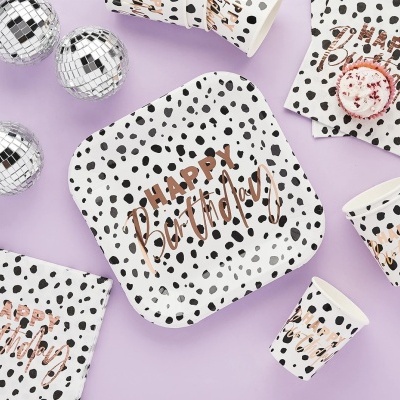 Pratos Happy Birthday dots