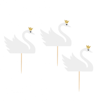 12 Cupcake toppers Lovely swan