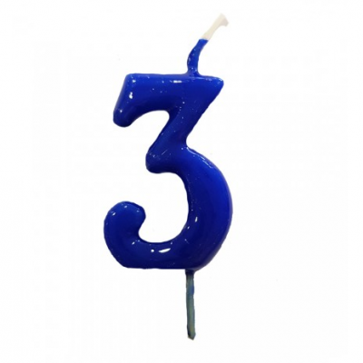 Vela Nº Azul Cobalto  -6cm