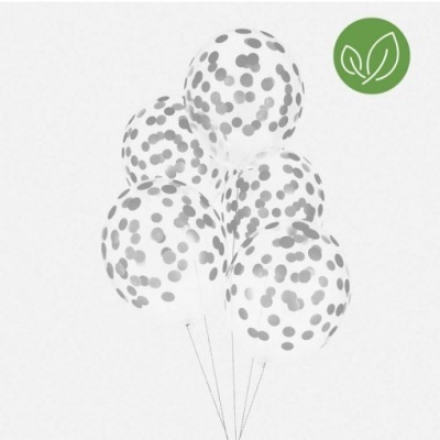 Balão Latex Transparente Bolas Prata