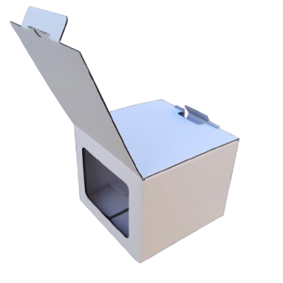 Caixa com janela 13.5×13.5x11cm Branca