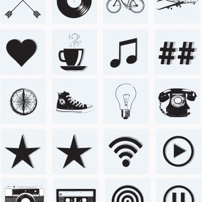 Ícones Preto e Branco para Light Box by Heidi Swapp