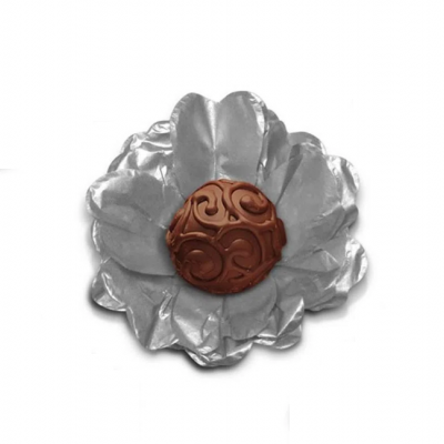 Forminhas flor de seda Prata