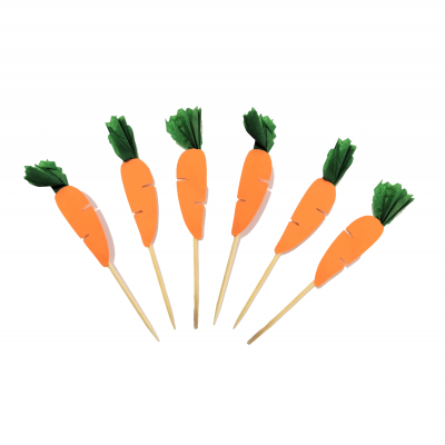 12 Cupcake Toppers cenouras