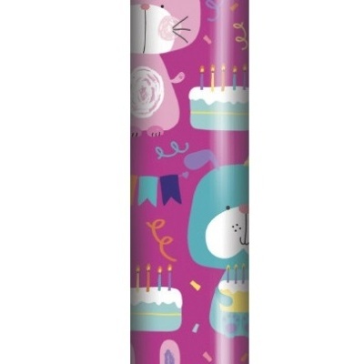 Papel de embrulho Aniversário Coelhos