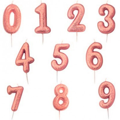 Velas Glitter Rosegold 7cm