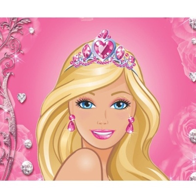 Impressão comestível retangular Barbie