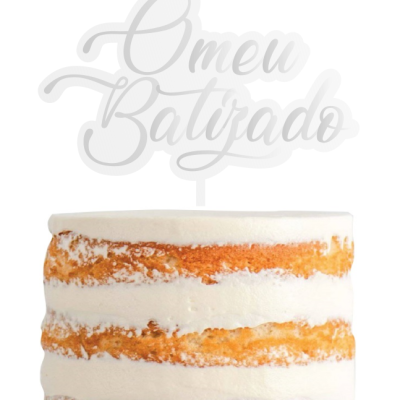 Bolo com decoração 'O meu Batizado'