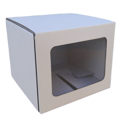 Caixa com janela 13.5×13.5x11cm Branca