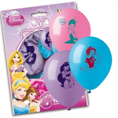 Conjunto de balões Disney Princesas em várias cores com embalagem lilás