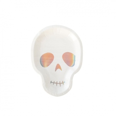 8 Pratos - Caveiras Holográficas