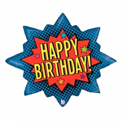 Balão Happy Birthday Super Heroi