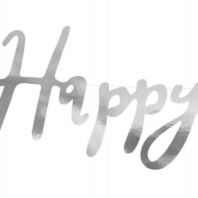 Banner Happy Birthday Prata