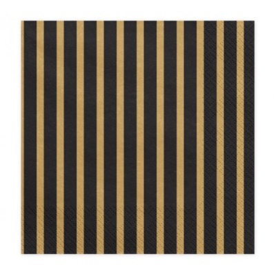 Guardanapos Riscas Dourado e Preto