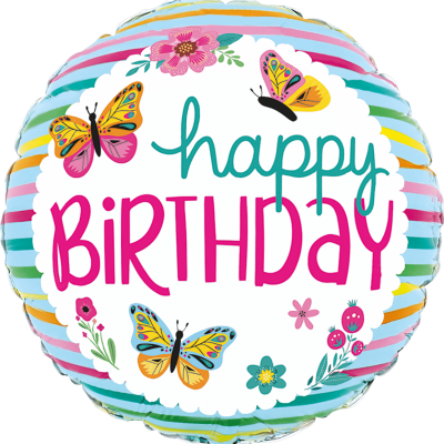 Balão Happy Birthday Borboleta