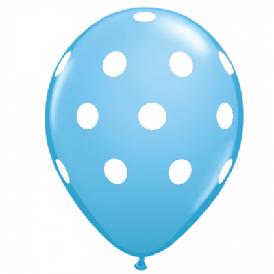 Balão Bolinhas Brancas azul