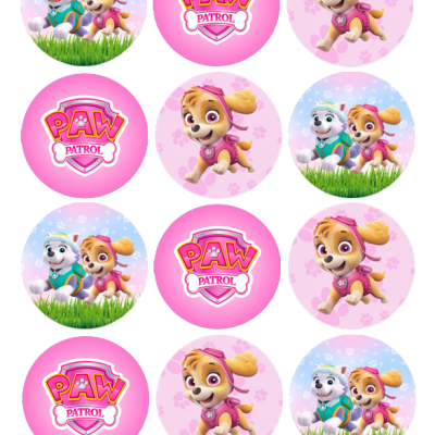 Impressão comestível Bolachas/Cupcakes Patrulha Pata