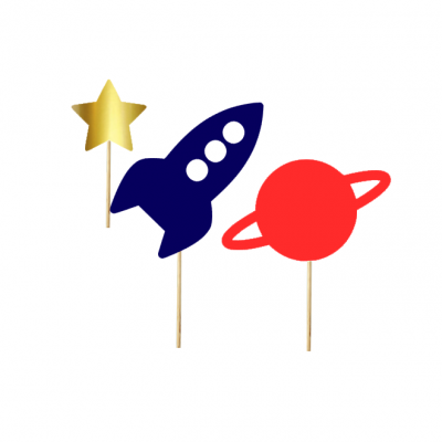 12 Cupcake toppers espaço