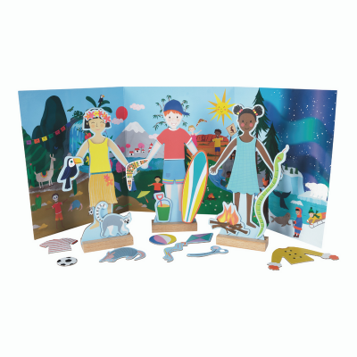 Puzzle vestidos magnéticos- Mundo