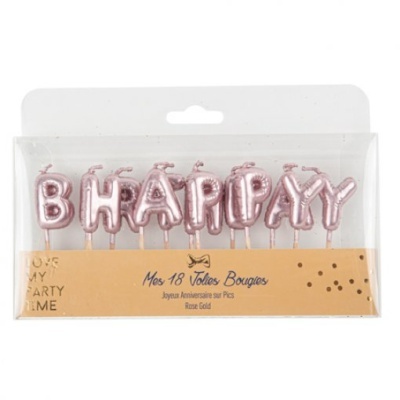 Velas 'Happy Birthday' Rose Gold